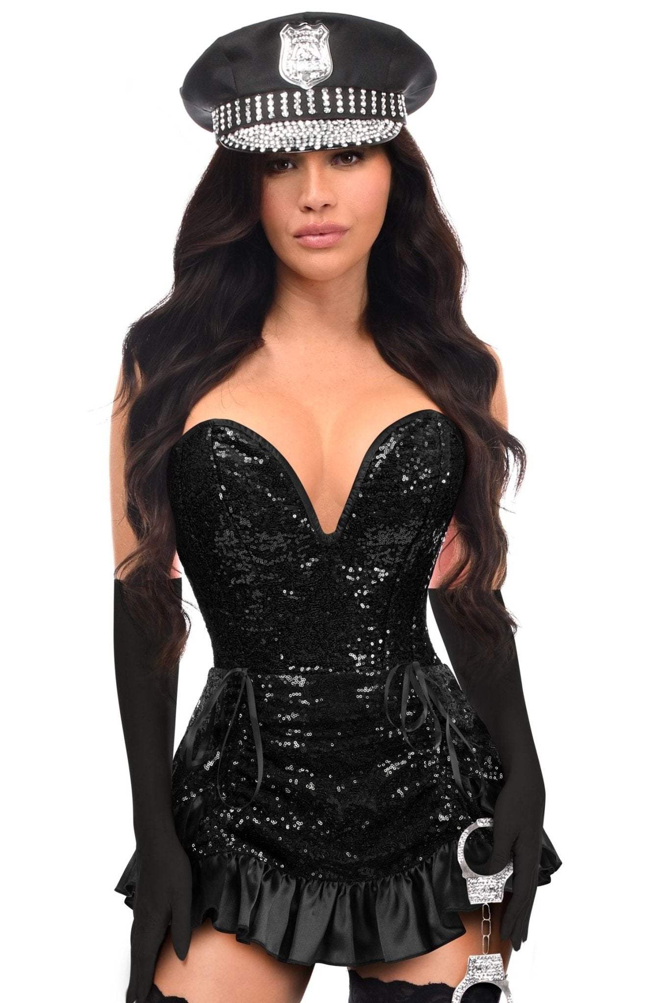 Daisy Corsets Top Drawer 5 PC Premium Sequin Cop Corset Costume - Daisy Corsets