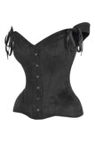 Daisy Corsets Top Drawer Black Suede Steel Boned Corset w/Straps