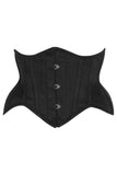 Daisy Corsets Top Drawer Black Suede Steel Boned Mini Waist Cincher Corset