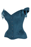 Daisy Corsets Top Drawer Blue Suede Steel Boned Corset w/Straps