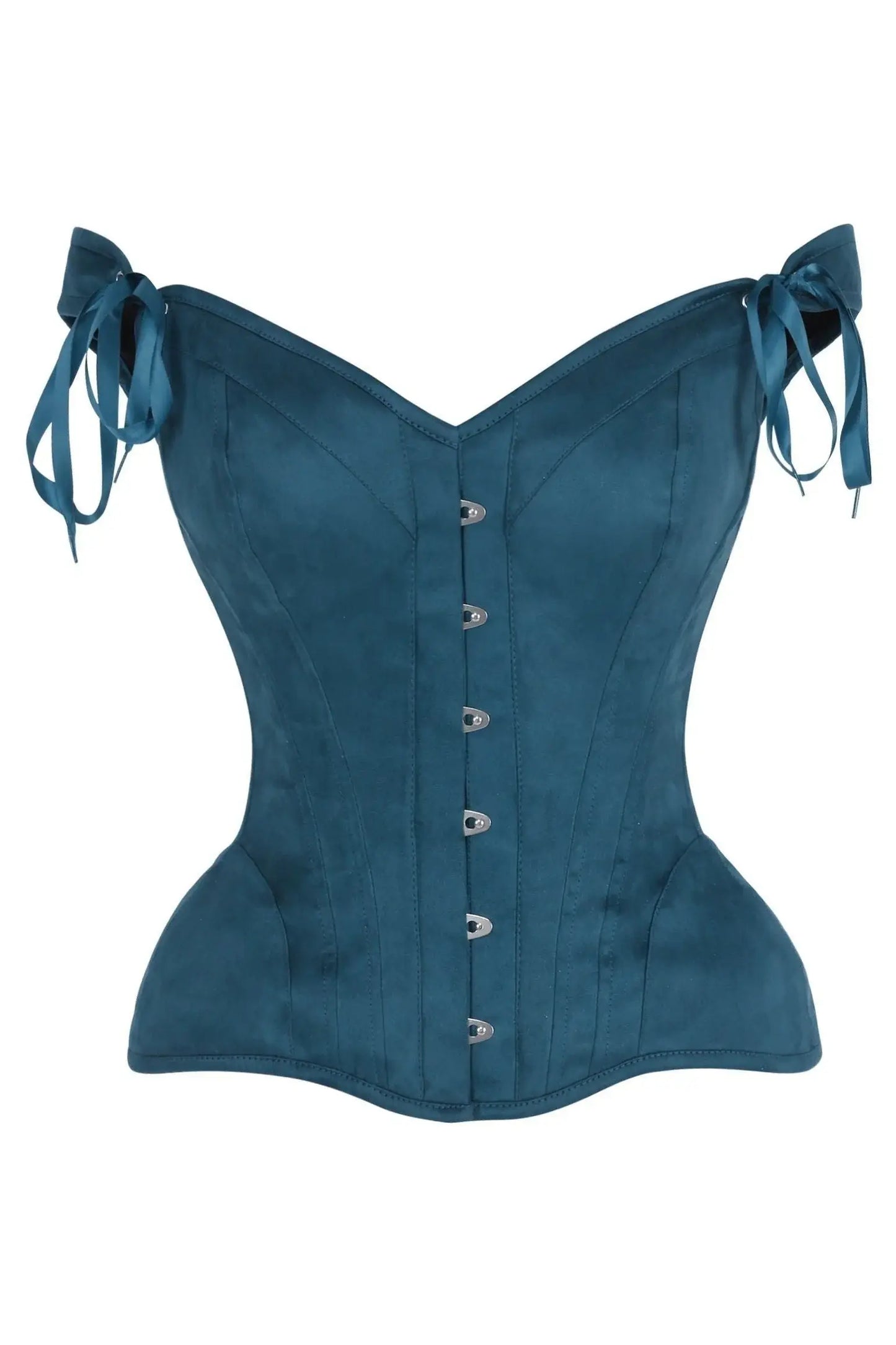 Top Drawer Blue Suede Steel Boned Corset w/Straps - Daisy Corsets - Flyclothing LLC