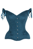 Daisy Corsets Top Drawer Blue Suede Steel Boned Corset w/Straps