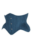 Daisy Corsets Top Drawer Blue Suede Steel Boned Mini Waist Cincher Corset