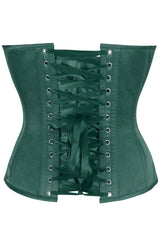Daisy Corsets Top Drawer Dark Green Satin Steel Boned Overbust Corset w/Side Zipper - Daisy Corsets