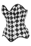 Daisy Corsets Top Drawer Diamond Print Satin Steel Boned Overbust Corset