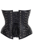 Daisy Corsets Top Drawer Faux Leather w/Rivets Steel Boned Underwire Bustier Corset Top
