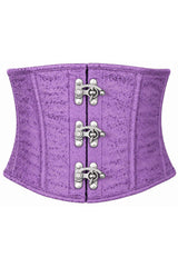 Daisy Corsets Top Drawer Lt Purple Brocade Steel Boned Mini Cincher w/Clasps - Daisy Corsets