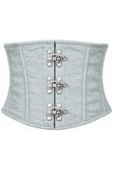 Daisy Corsets Top Drawer Mint Green Brocade Steel Boned Mini Cincher w/Clasps - Daisy Corsets