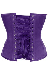 Daisy Corsets Top Drawer Plum Satin Steel Boned Overbust Corset w/Side Zipper - Daisy Corsets