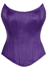 Daisy Corsets Top Drawer Plum Satin Steel Boned Overbust Corset w/Side Zipper - Daisy Corsets