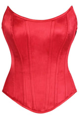 Daisy Corsets Top Drawer Red Satin Steel Boned Overbust Corset w/Side Zipper - Daisy Corsets