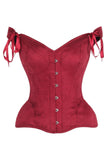 Daisy Corsets Top Drawer Red Suede Steel Boned Corset w/Straps