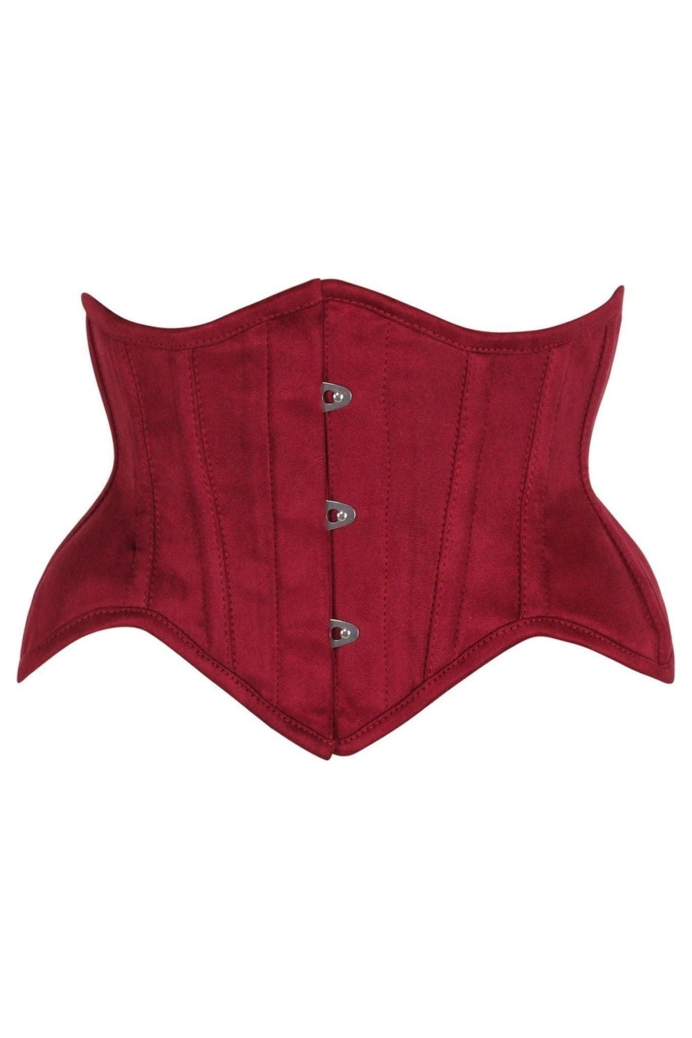 Daisy Corsets Top Drawer Red Suede Steel Boned Mini Waist Cincher Corset
