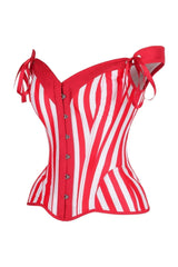 Top Drawer Red/White Striped Steel Boned Corset w/Straps - Daisy Corsets - Flyclothing LLC