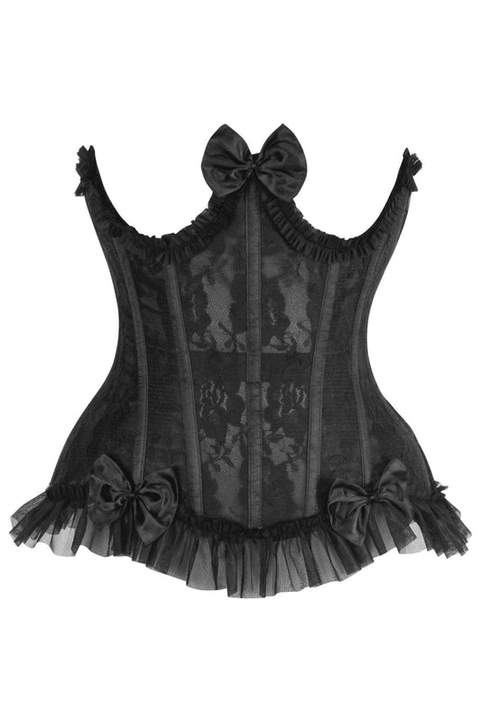 Daisy Corsets Top Drawer Steel Boned Black Lace Underwire Burlesque Underbust Corset Cincher
