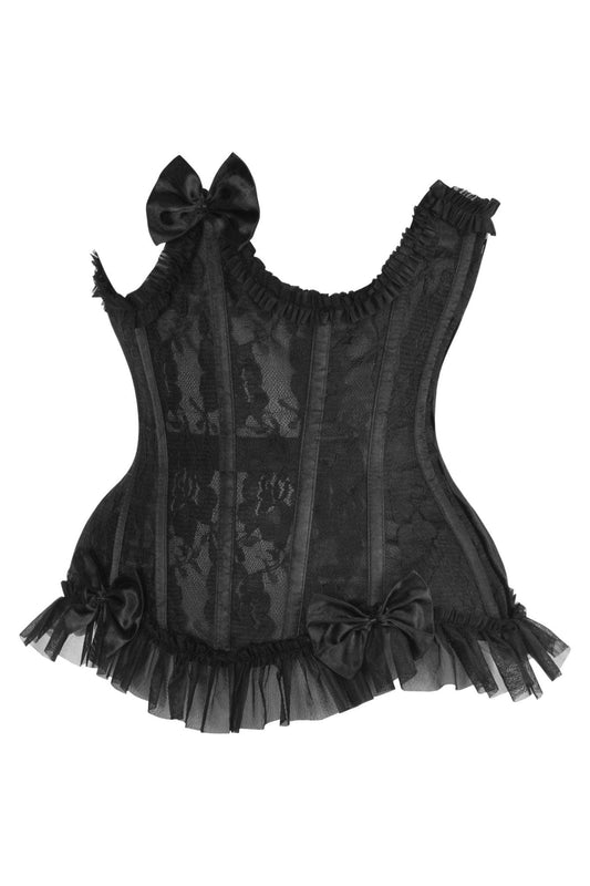 Daisy Corsets Top Drawer Steel Boned Black Lace Underwire Burlesque Underbust Corset Cincher
