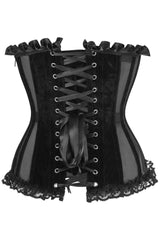 Top Drawer Steel Boned Black Mesh & Velvet Underwire Bustier Corset - Daisy Corsets - Flyclothing LLC