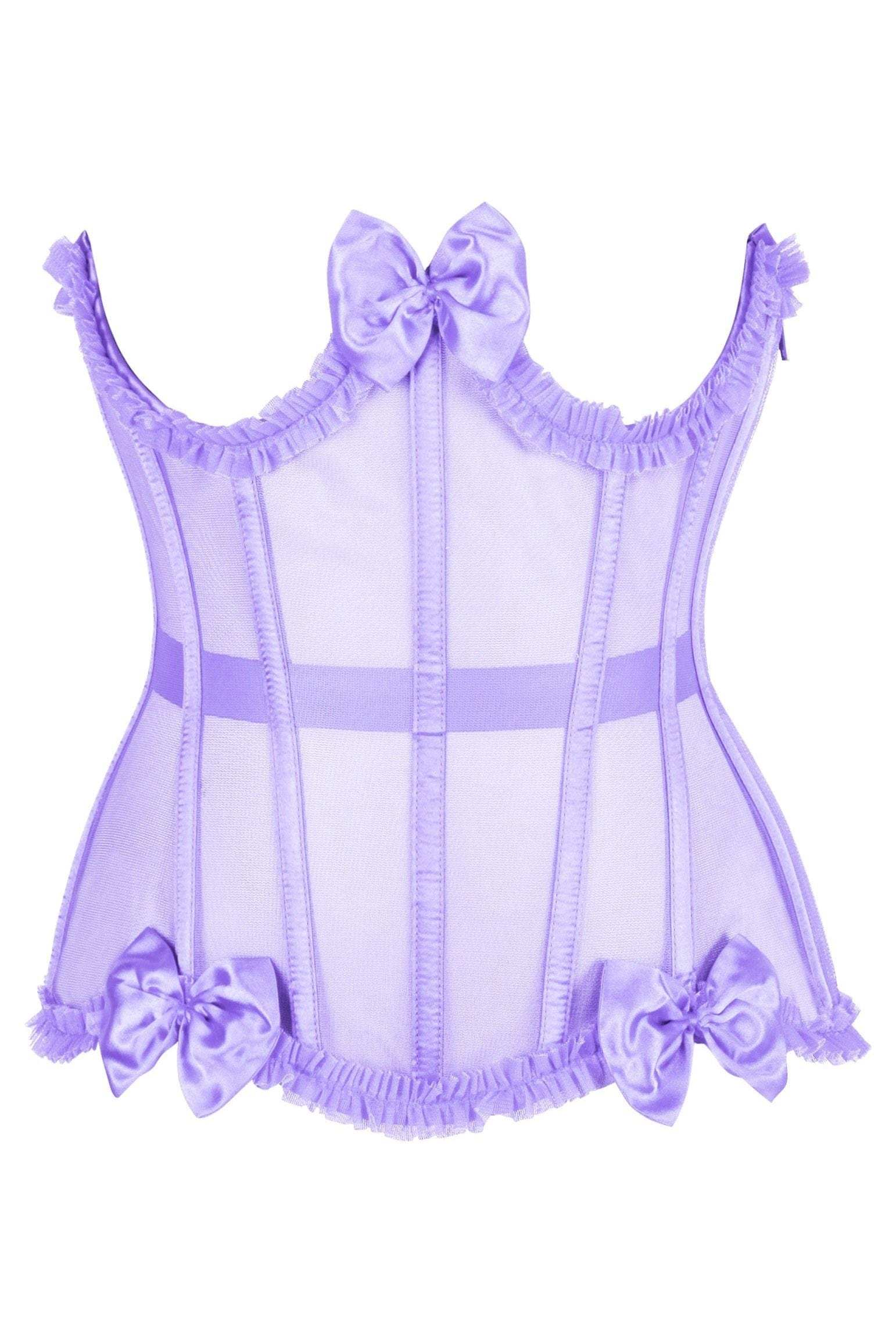 Daisy Corsets Top Drawer Steel Boned Lavender Mesh Underwire Burlesque Underbust Corset Cincher - Daisy Corsets - Flyclothing LLC