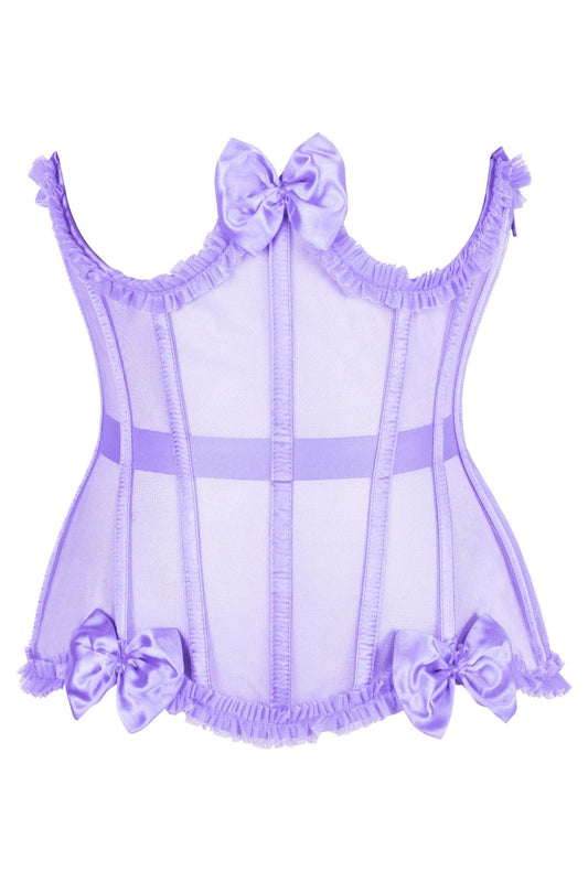 Daisy Corsets Top Drawer Steel Boned Lavender Mesh Underwire Burlesque Underbust Corset Cincher