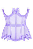 Daisy Corsets Top Drawer Steel Boned Lavender Mesh Underwire Burlesque Underbust Corset Cincher