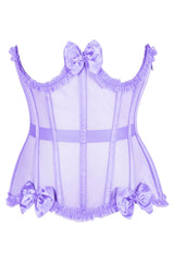 Daisy Corsets Top Drawer Steel Boned Lavender Mesh Underwire Burlesque Underbust Corset Cincher