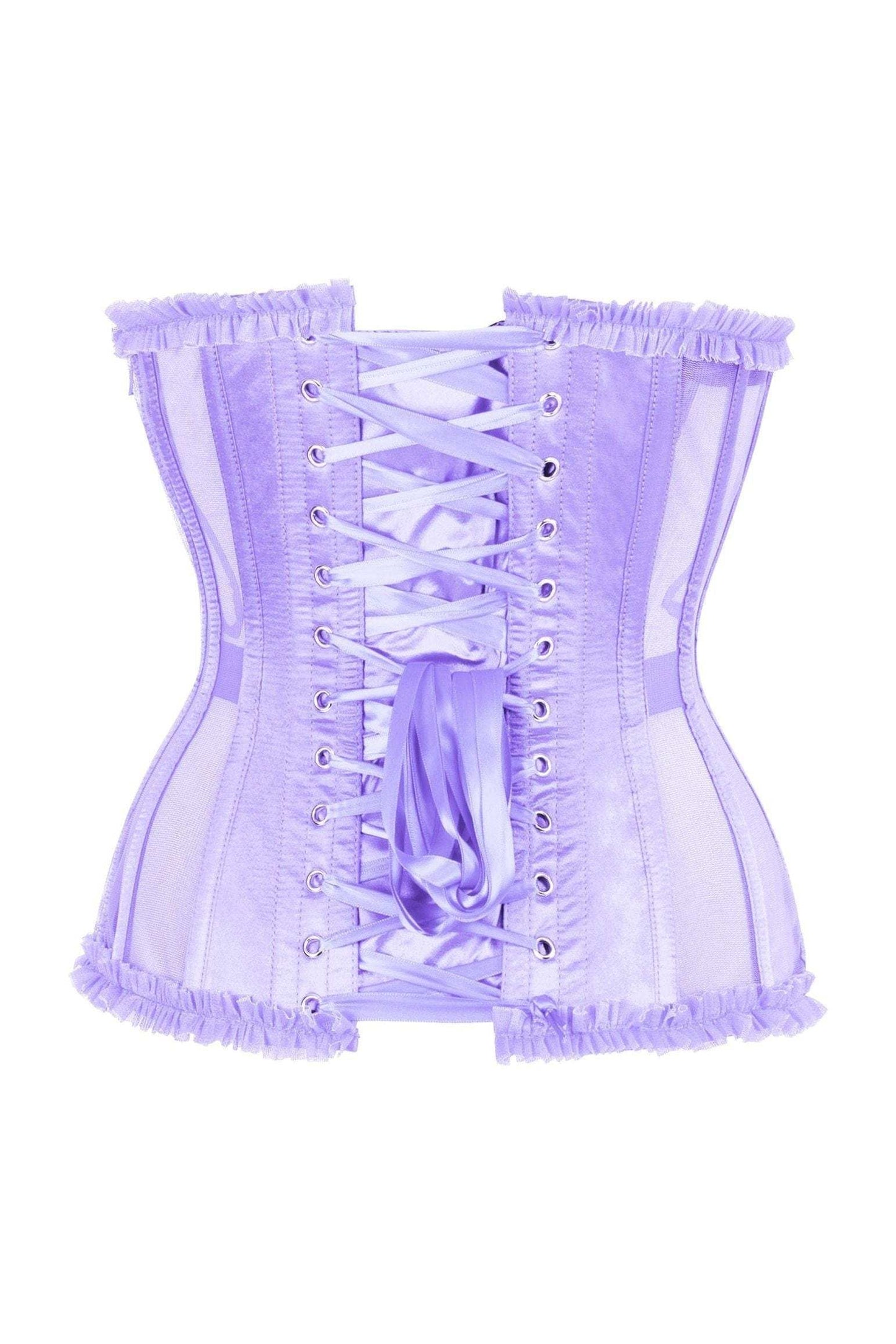 Daisy Corsets Top Drawer Steel Boned Lavender Mesh Underwire Burlesque Underbust Corset Cincher - Daisy Corsets - Flyclothing LLC