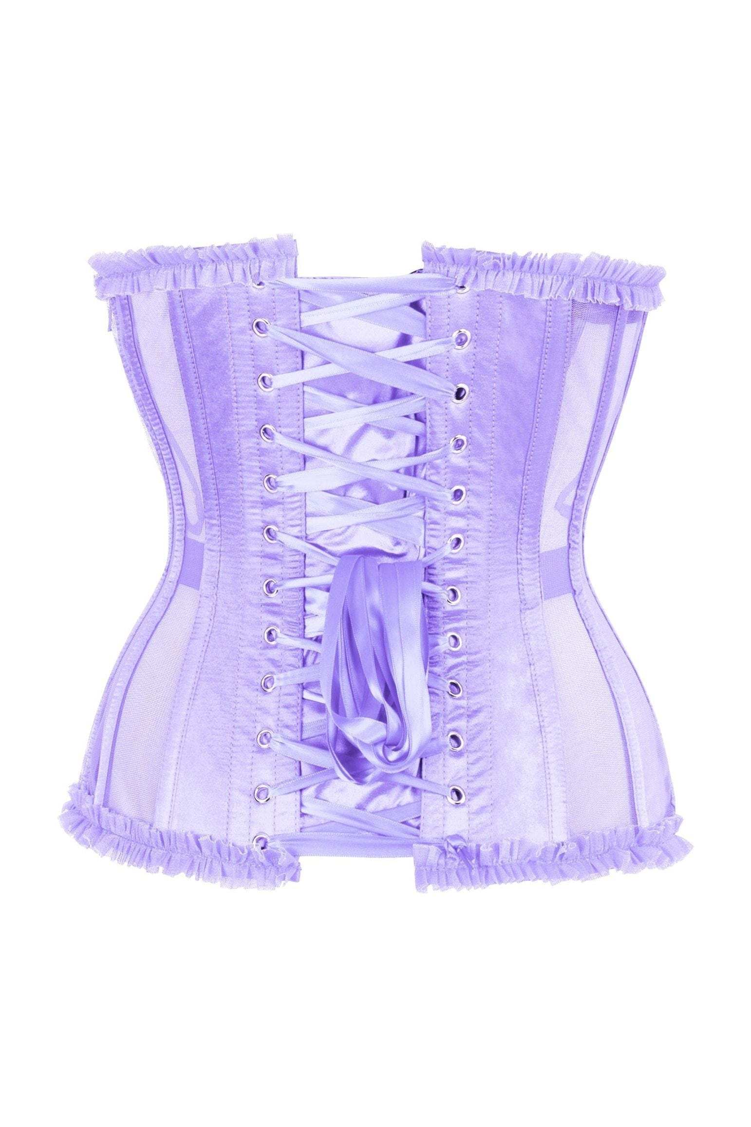 Daisy Corsets Top Drawer Steel Boned Lavender Mesh Underwire Burlesque Underbust Corset Cincher - Daisy Corsets - Flyclothing LLC
