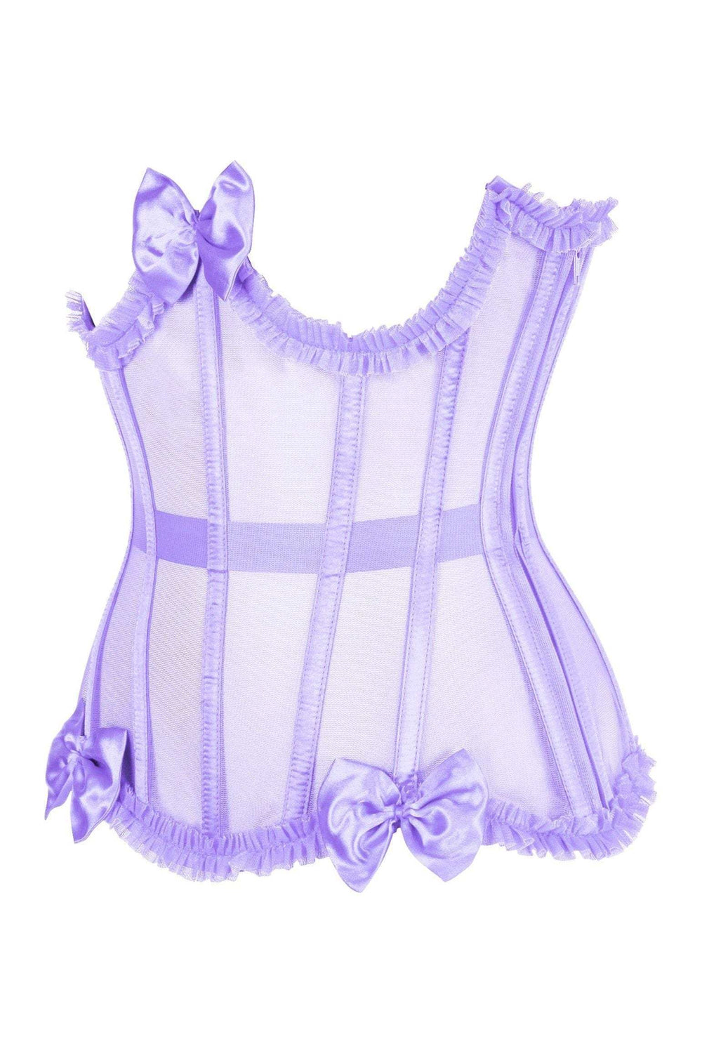 Daisy Corsets Top Drawer Steel Boned Lavender Mesh Underwire Burlesque Underbust Corset Cincher - Daisy Corsets - Flyclothing LLC