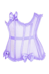 Daisy Corsets Top Drawer Steel Boned Lavender Mesh Underwire Burlesque Underbust Corset Cincher