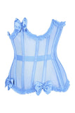 Daisy Corsets Top Drawer Steel Boned Light Blue Mesh Underwire Burlesque Underbust Corset Cincher - Daisy Corsets