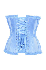 Daisy Corsets Top Drawer Steel Boned Light Blue Mesh Underwire Burlesque Underbust Corset Cincher - Daisy Corsets - Flyclothing LLC