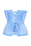 Daisy Corsets Top Drawer Steel Boned Light Blue Mesh Underwire Burlesque Underbust Corset Cincher - Daisy Corsets