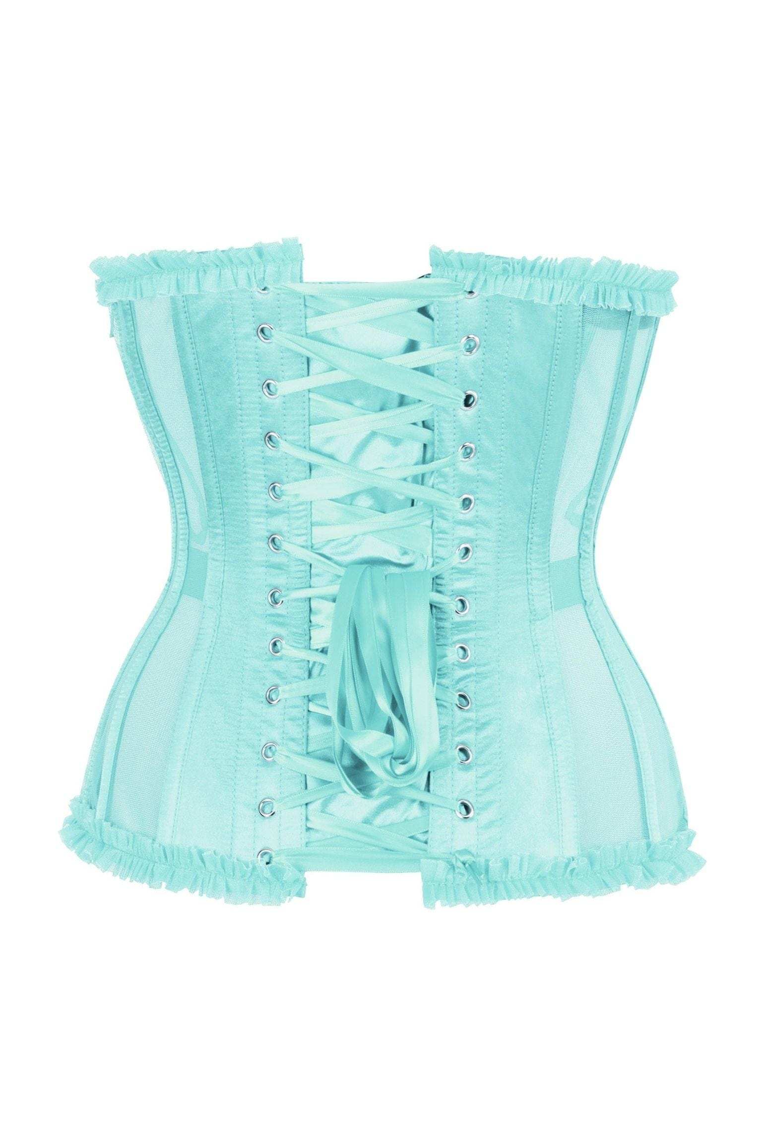 Daisy Corsets Top Drawer Steel Boned Mint Green Mesh Underwire Burlesque Underbust Corset Cincher - Daisy Corsets - Flyclothing LLC