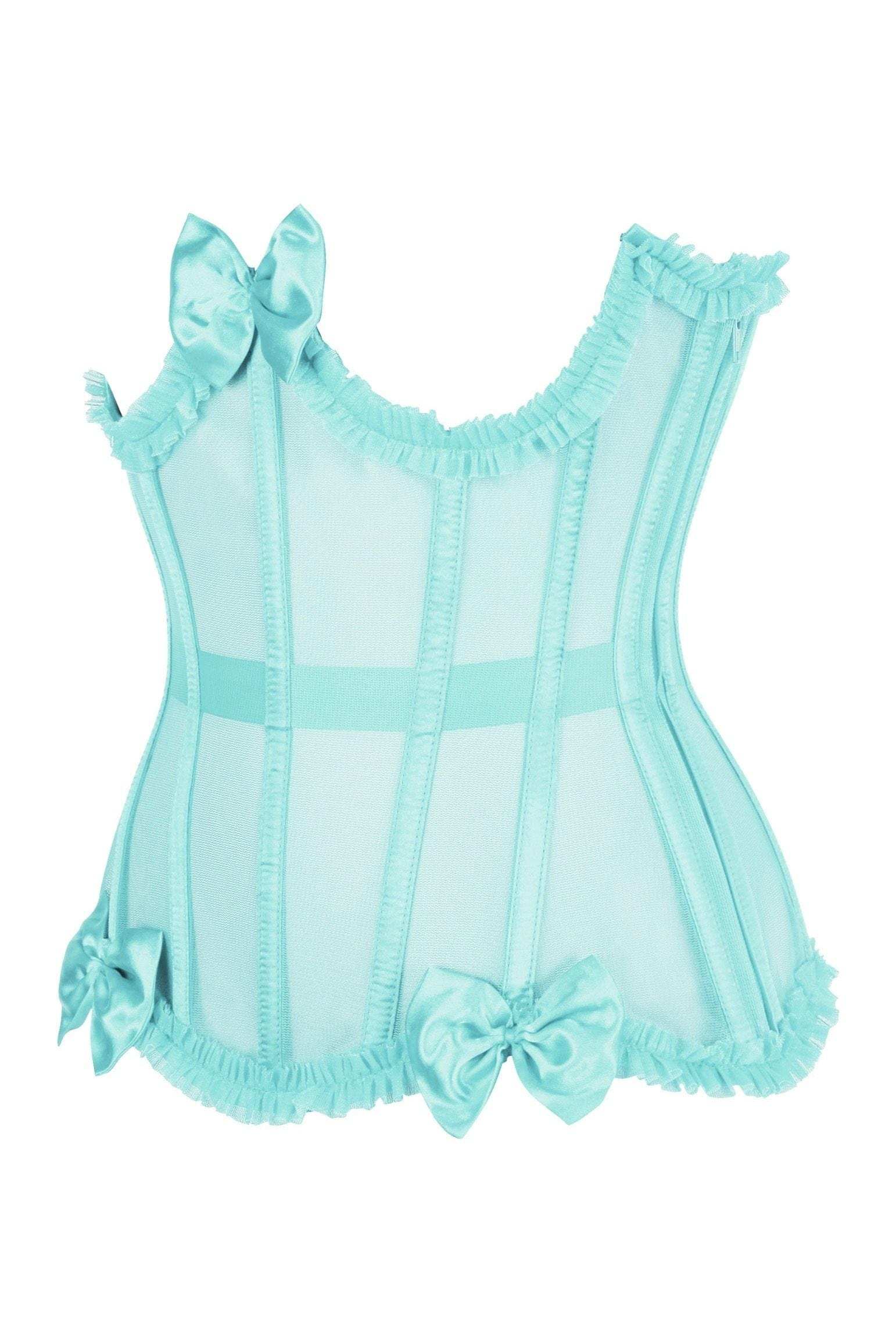 Daisy Corsets Top Drawer Steel Boned Mint Green Mesh Underwire Burlesque Underbust Corset Cincher - Daisy Corsets - Flyclothing LLC