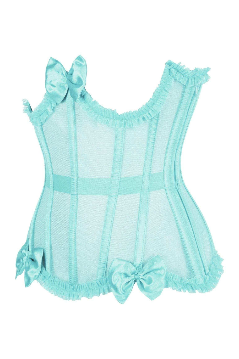 Daisy Corsets Top Drawer Steel Boned Mint Green Mesh Underwire Burlesque Underbust Corset Cincher - Daisy Corsets - Flyclothing LLC
