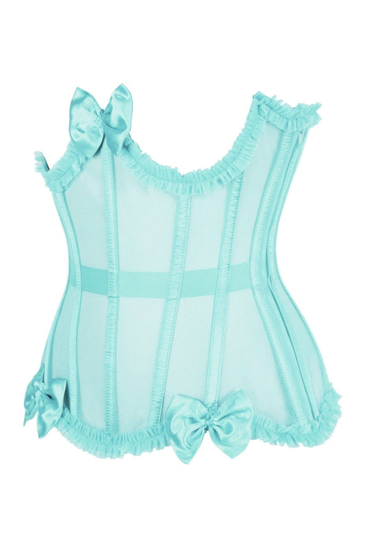 Daisy Corsets Top Drawer Steel Boned Mint Green Mesh Underwire Burlesque Underbust Corset Cincher