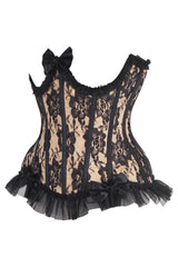 Daisy Corsets Top Drawer Steel Boned Nude/Black Lace Underwire Burlesque Underbust Corset Cincher - Daisy Corsets - Flyclothing LLC