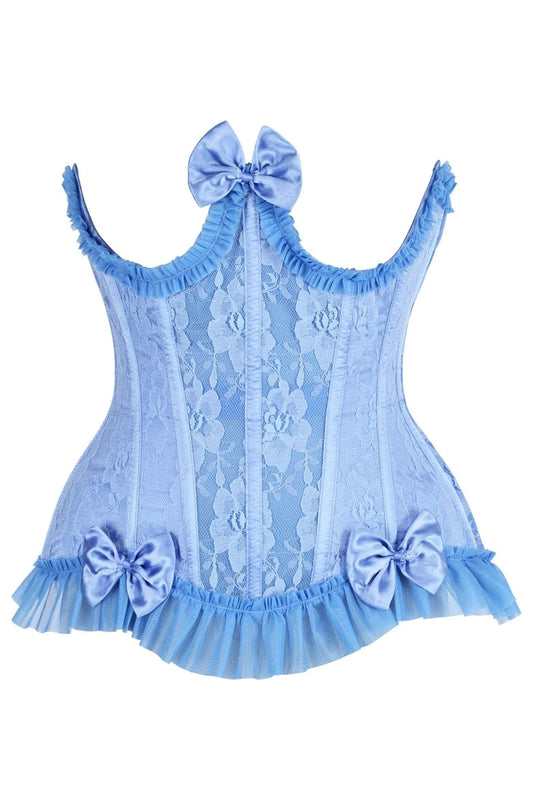 Daisy Corsets Top Drawer Steel Boned Pink Lace Underwire Burlesque Underbust Corset Cincher