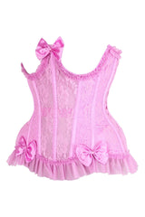 Daisy Corsets Top Drawer Steel Boned Pink Lace Underwire Burlesque Underbust Corset Cincher