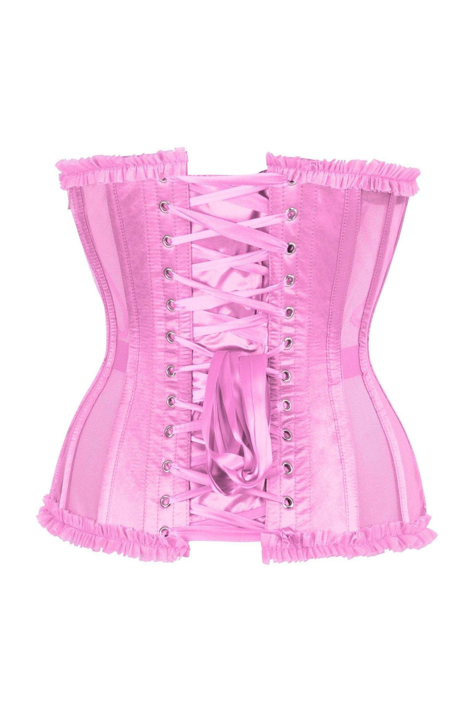 Daisy Corsets Top Drawer Steel Boned Pink Mesh Underwire Burlesque Underbust Corset Cincher - Daisy Corsets - Flyclothing LLC