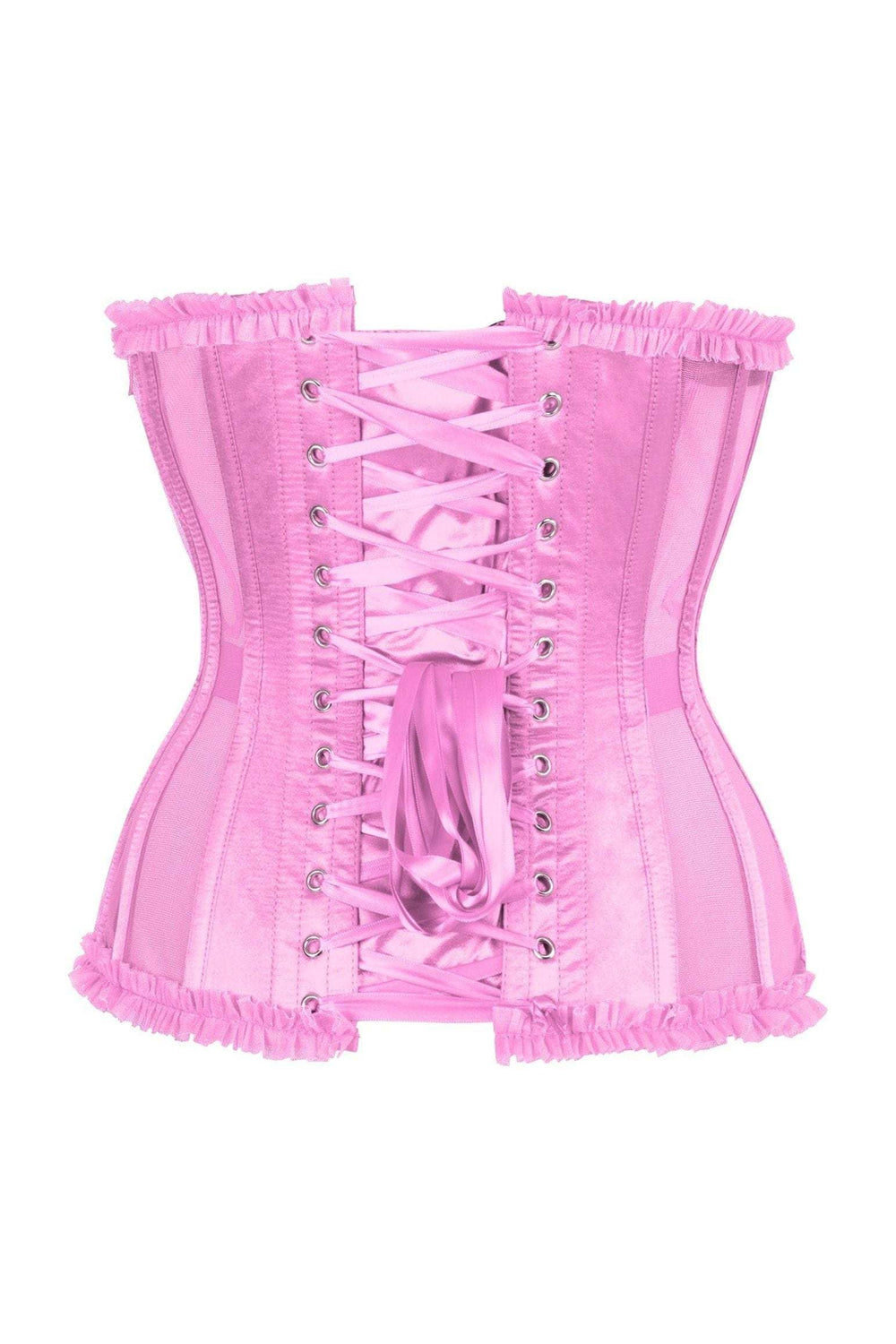 Daisy Corsets Top Drawer Steel Boned Pink Mesh Underwire Burlesque Underbust Corset Cincher - Daisy Corsets - Flyclothing LLC