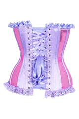 Daisy Corsets Top Drawer Steel Boned Pink/Purple Mesh Underwire Bustier Corset