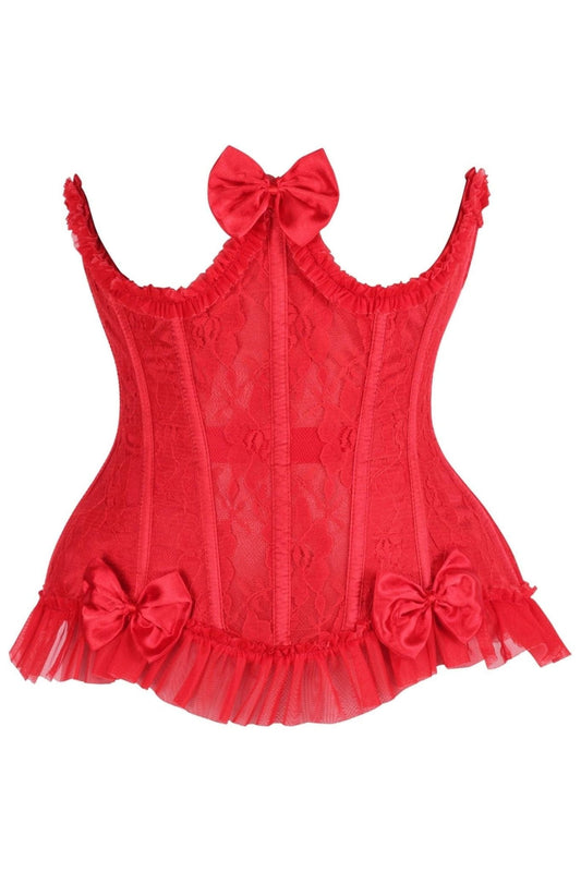 Daisy Corsets Top Drawer Steel Boned Red Lace Underwire Burlesque Underbust Corset Cincher