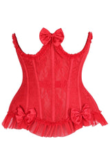 Daisy Corsets Top Drawer Steel Boned Red Lace Underwire Burlesque Underbust Corset Cincher