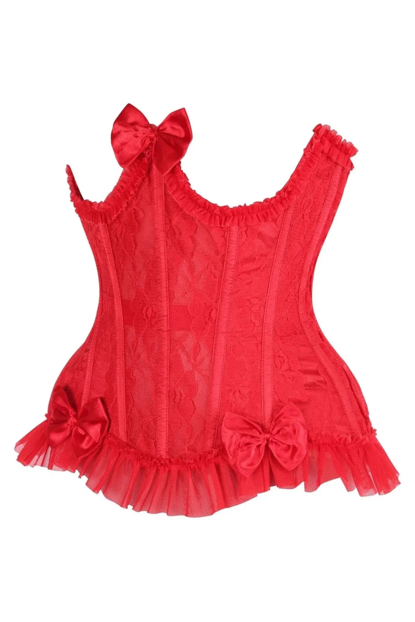 Daisy Corsets Top Drawer Steel Boned Red Lace Underwire Burlesque Underbust Corset Cincher - Daisy Corsets - Flyclothing LLC