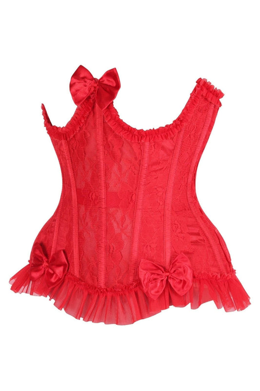 Daisy Corsets Top Drawer Steel Boned Red Lace Underwire Burlesque Underbust Corset Cincher