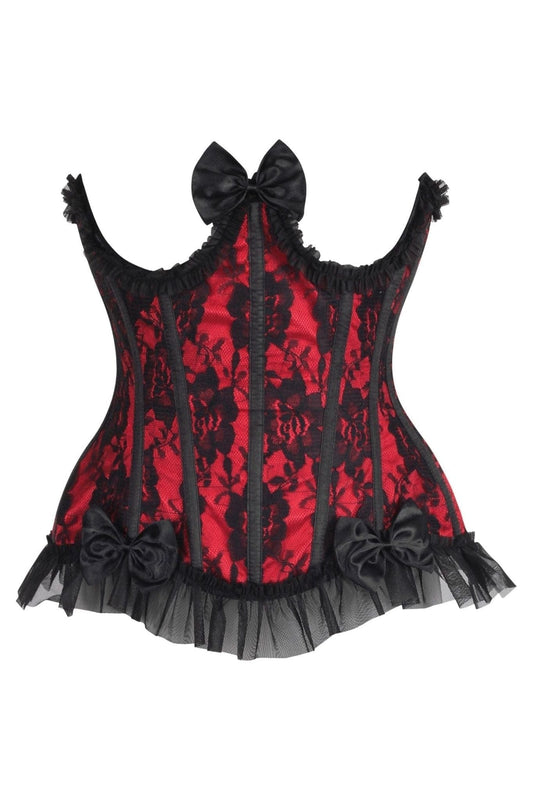 Daisy Corsets Top Drawer Steel Boned Red/Black Lace Underwire Burlesque Underbust Corset Cincher