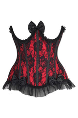 Daisy Corsets Top Drawer Steel Boned Red/Black Lace Underwire Burlesque Underbust Corset Cincher