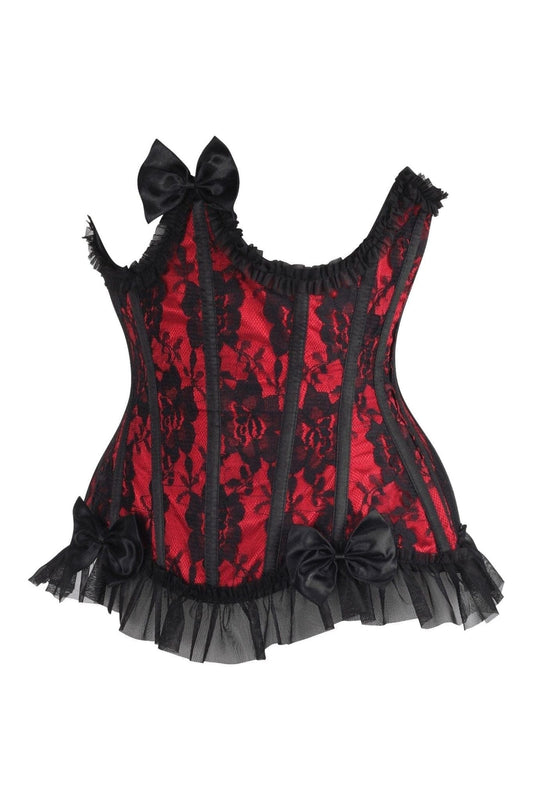 Daisy Corsets Top Drawer Steel Boned Red/Black Lace Underwire Burlesque Underbust Corset Cincher