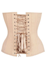 Daisy Corsets Top Drawer Tan Cotton Steel Boned Overbust Corset - Daisy Corsets - Flyclothing LLC